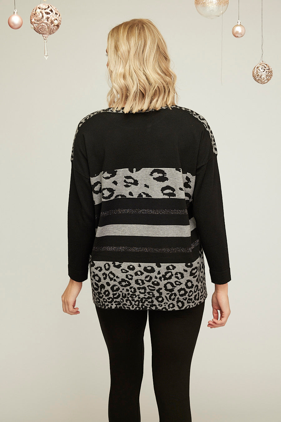 Animal Printed Colour Block Jumper For Women