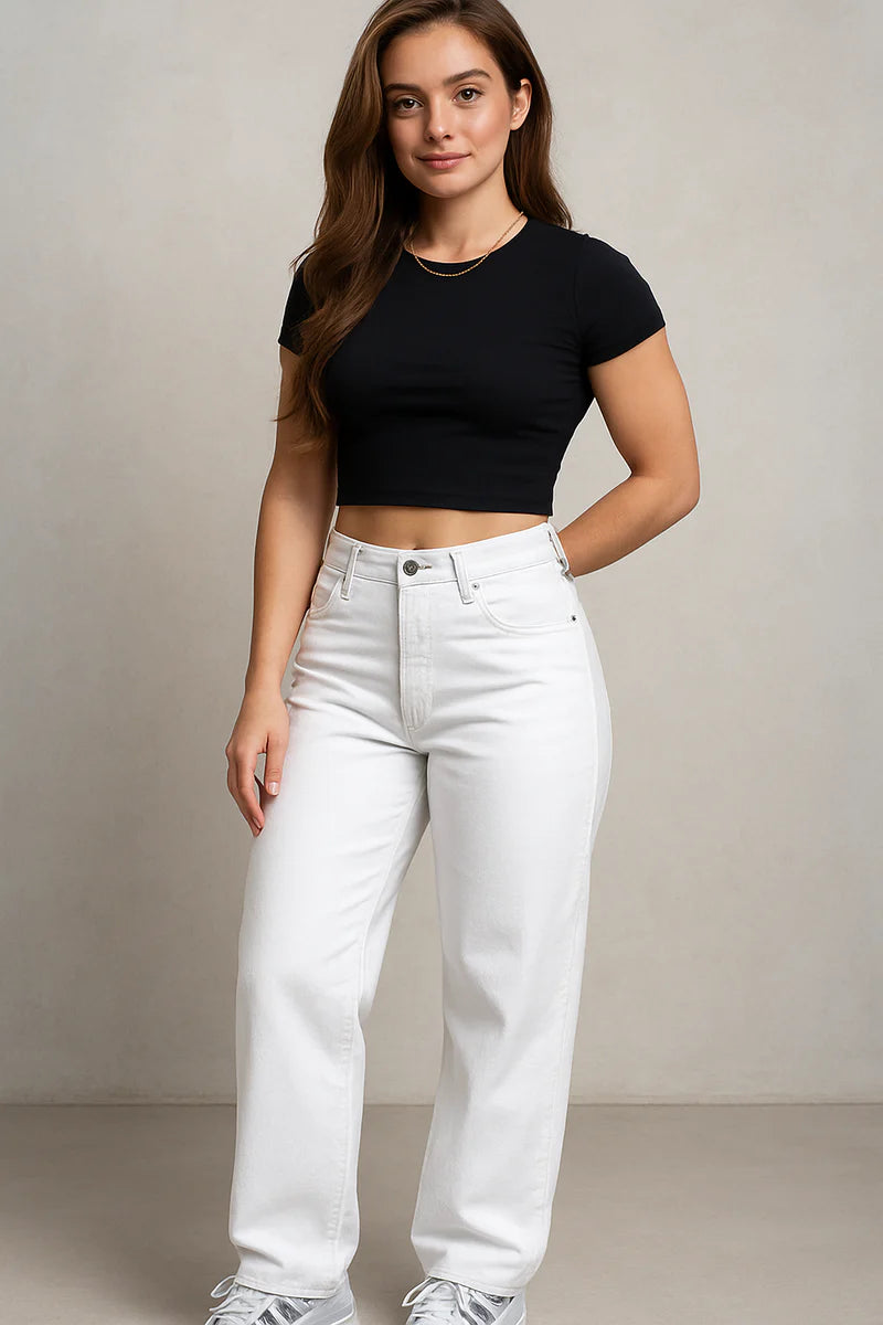 High-Waisted Baggy Jeans with Loose Fit