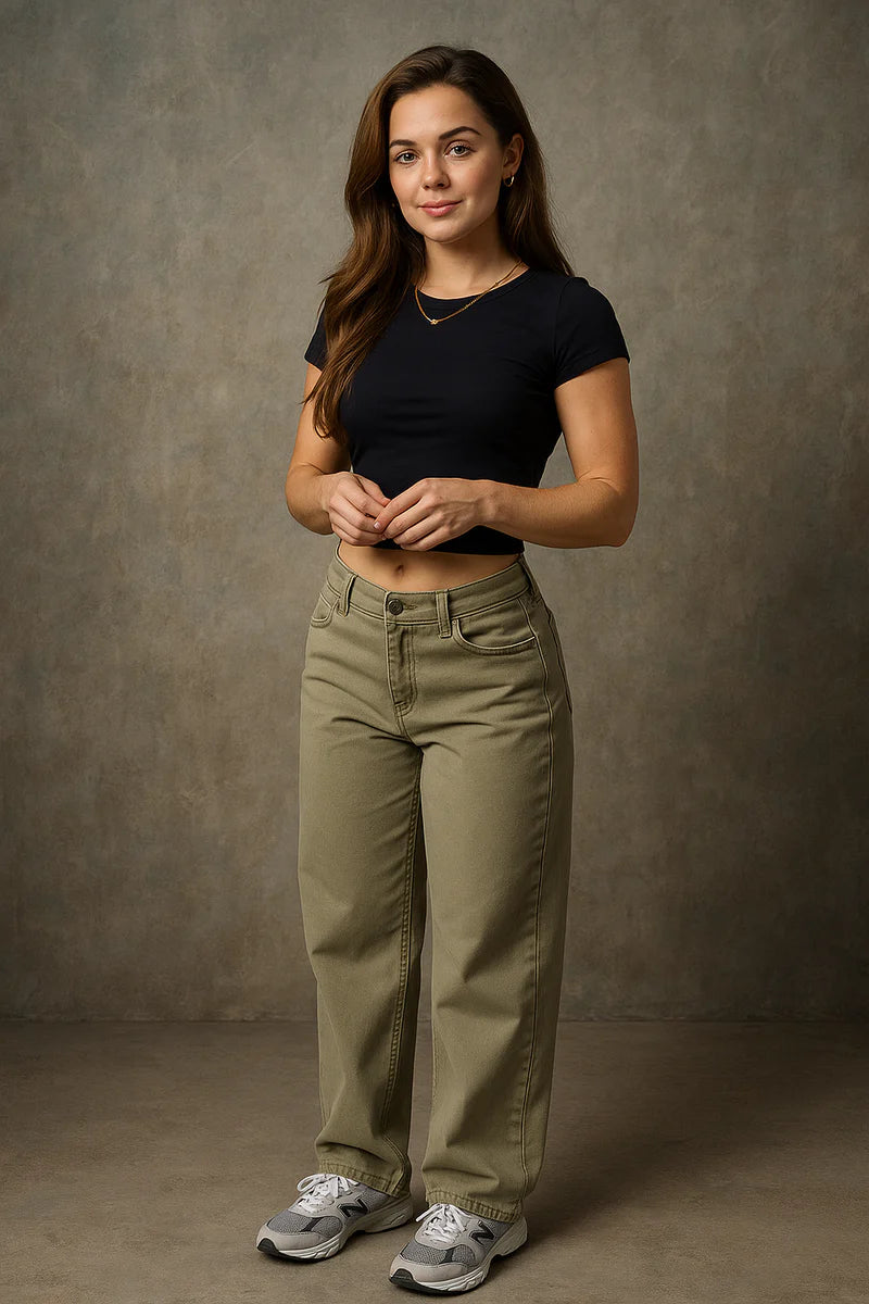 High-Waisted Baggy Jeans with Loose Fit