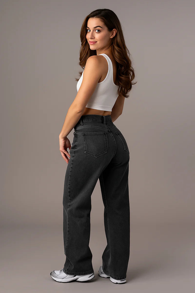 High-Waisted Baggy Jeans with Loose Fit
