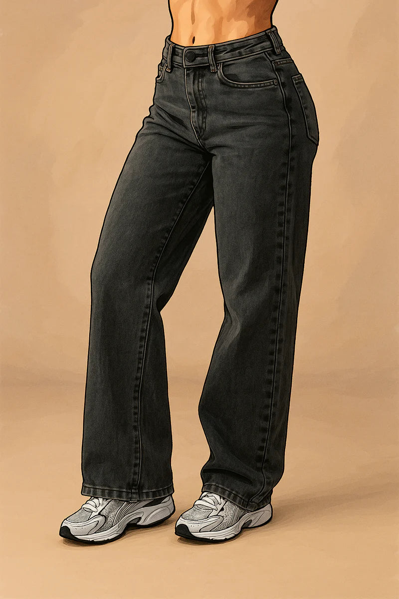 High-Waisted Baggy Jeans with Loose Fit
