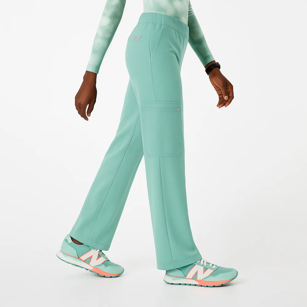 Isabel High Waist Scrub Trousers with Wide Legs