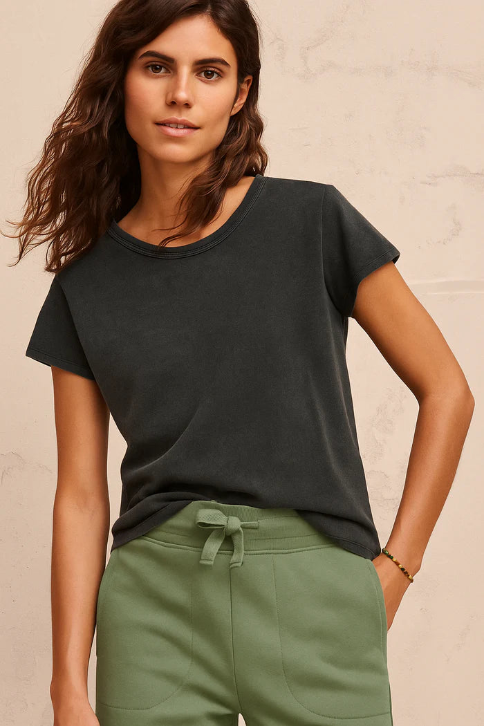 Soft Jersey Tee in Pigment-Dyed Hemp Cotton Mix