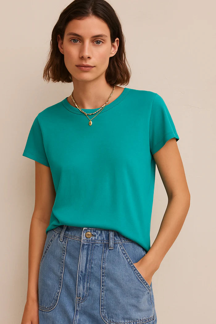 Soft Jersey Tee in Pigment-Dyed Hemp Cotton Mix