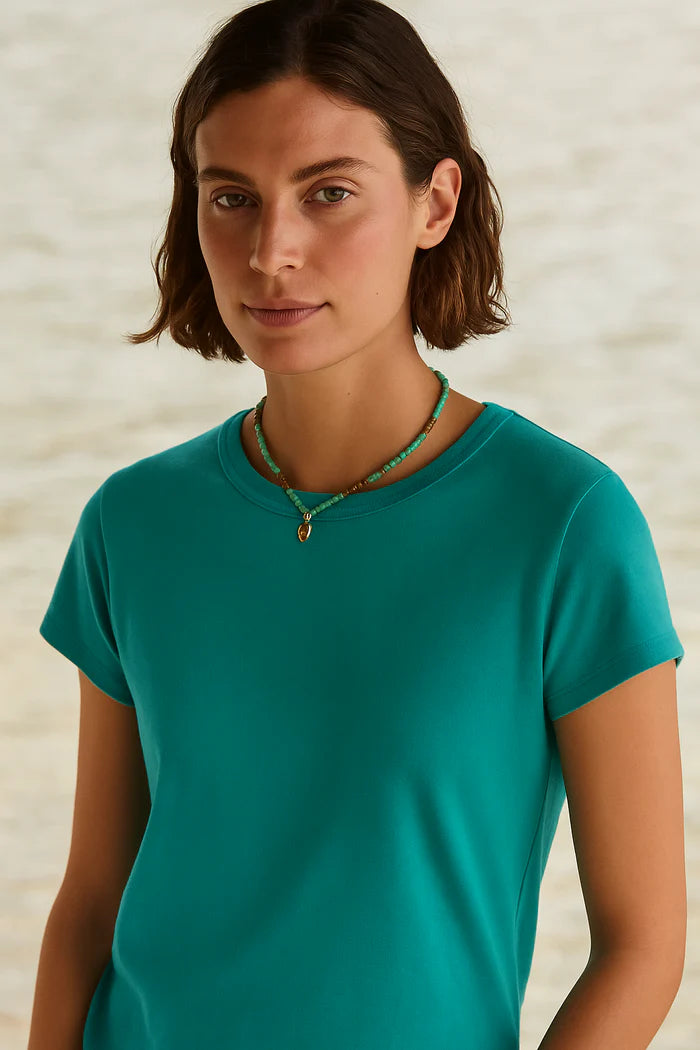 Soft Jersey Tee in Pigment-Dyed Hemp Cotton Mix