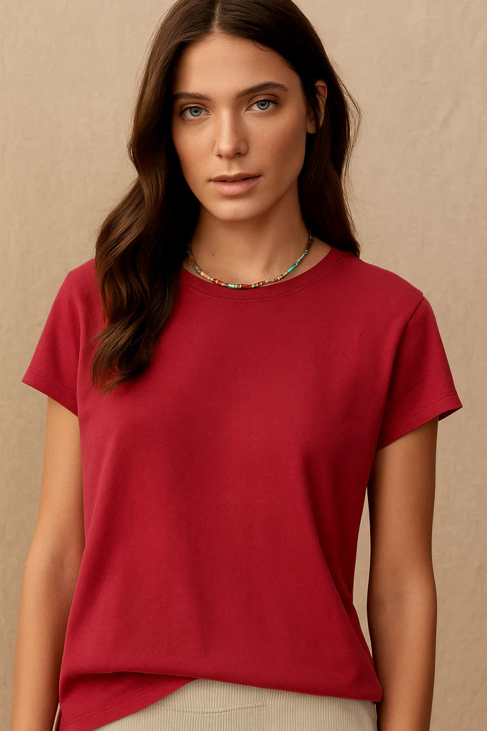 Soft Jersey Tee in Pigment-Dyed Hemp Cotton Mix