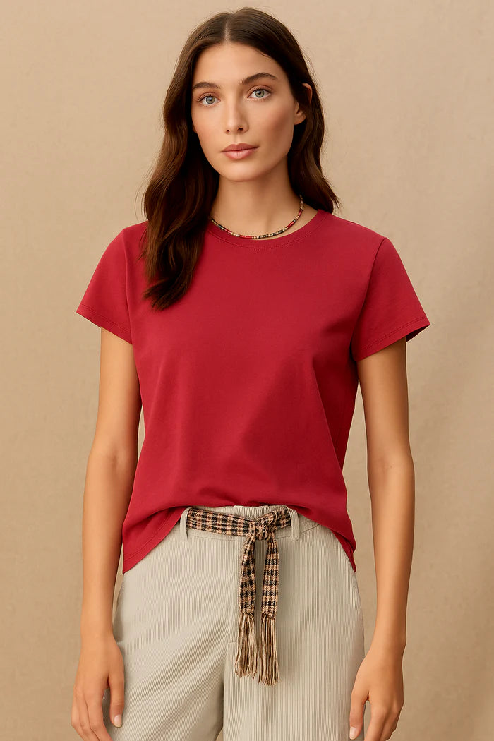 Soft Jersey Tee in Pigment-Dyed Hemp Cotton Mix