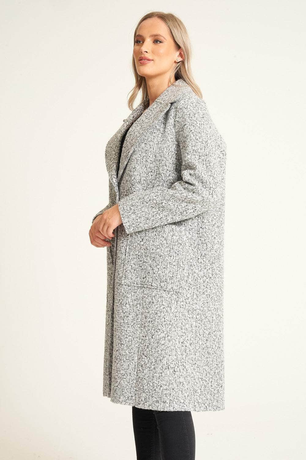 Evesia Button Up Winter Coat with Pockets