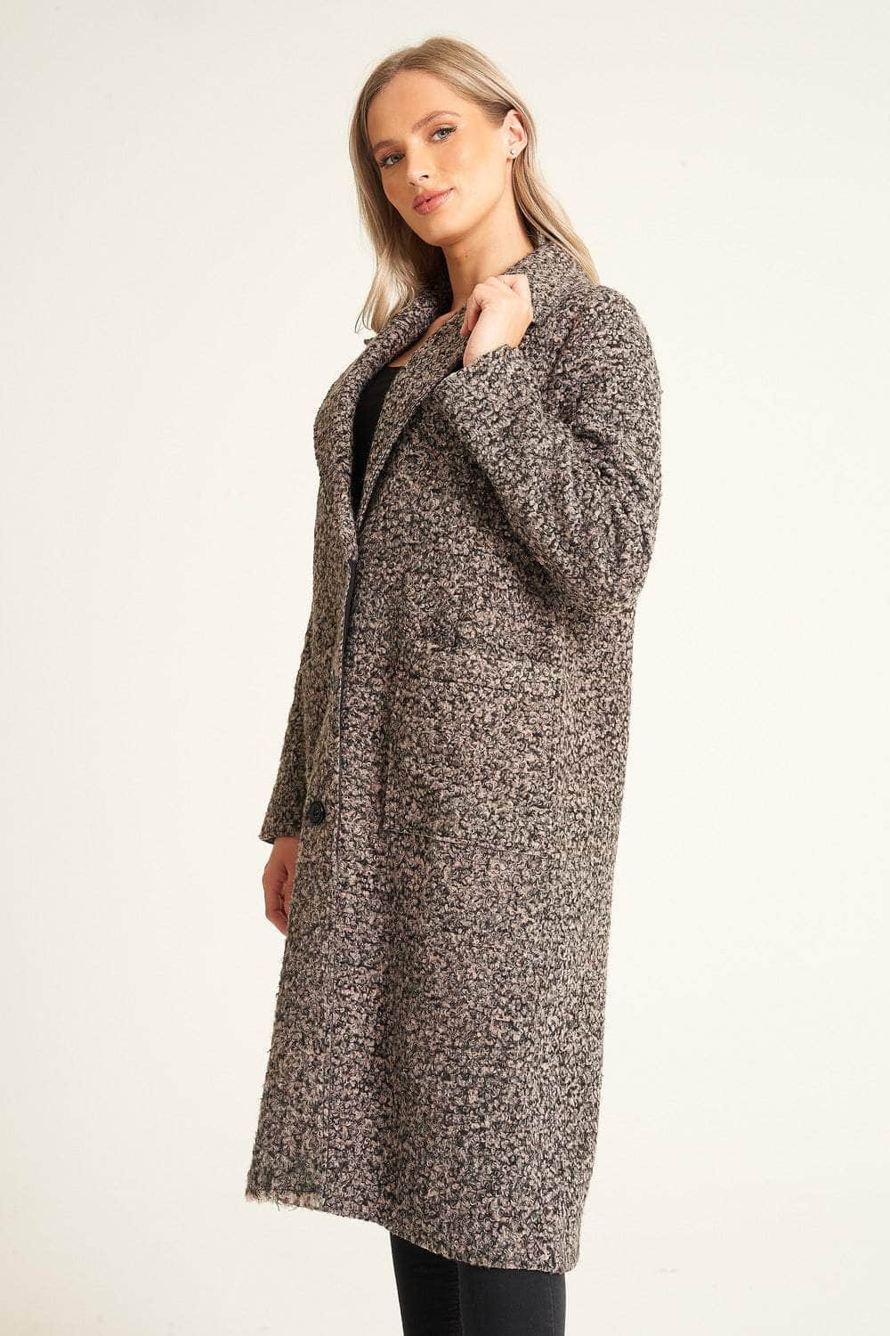 Evesia Button Up Winter Coat with Pockets