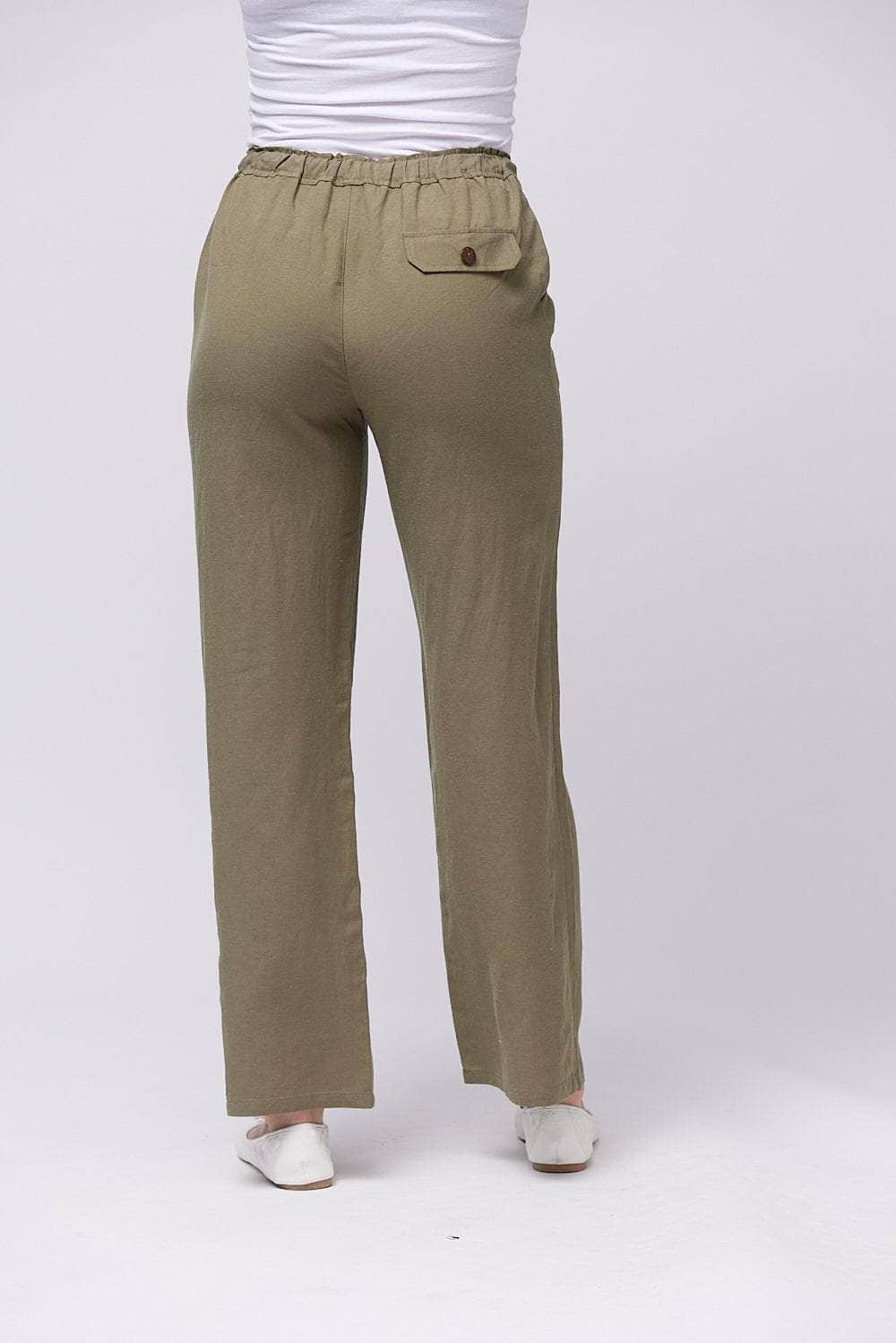 Wide-Leg Elasticated Waistband Trousers For Women