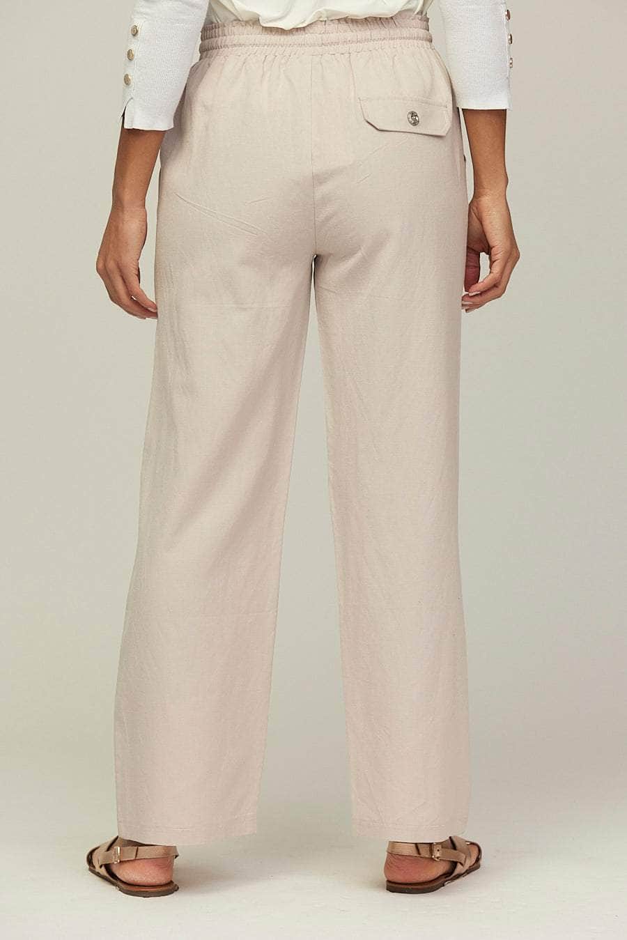 Wide-Leg Elasticated Waistband Trousers For Women