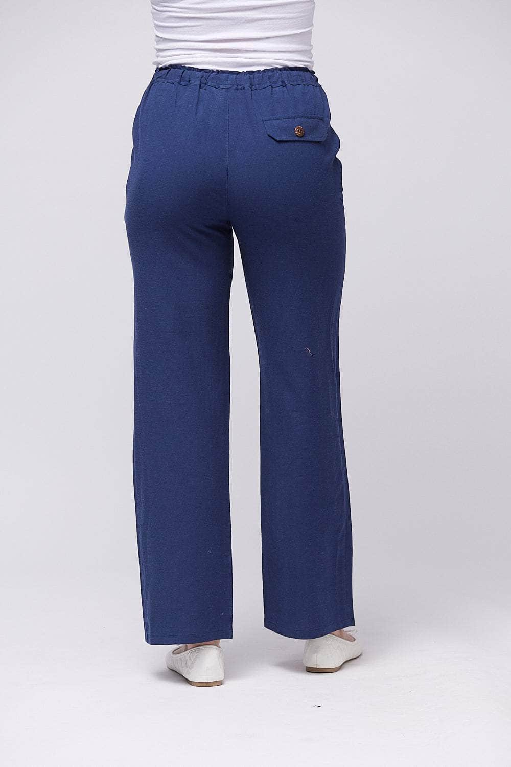 Wide-Leg Elasticated Waistband Trousers For Women