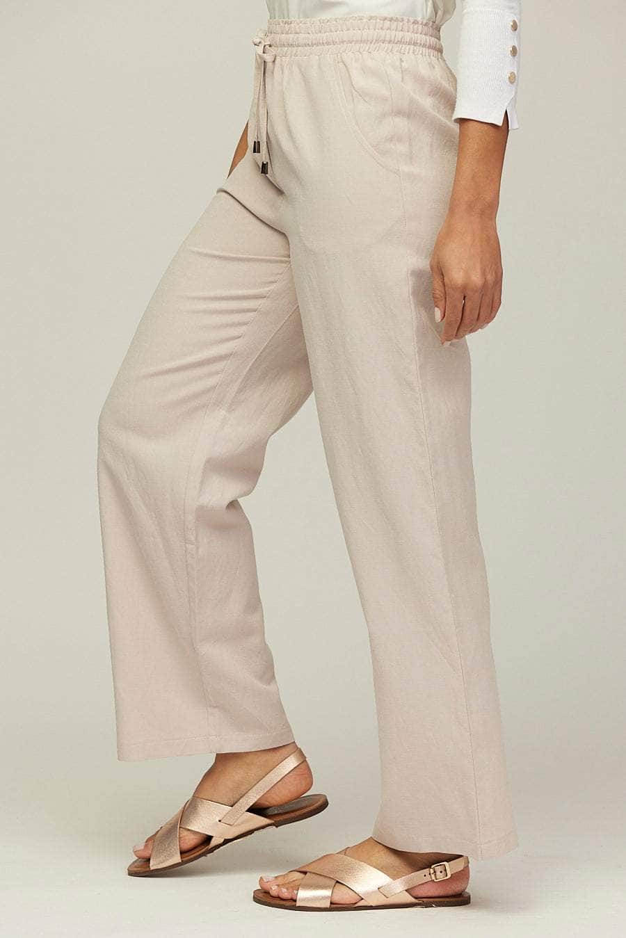 Wide-Leg Elasticated Waistband Trousers For Women