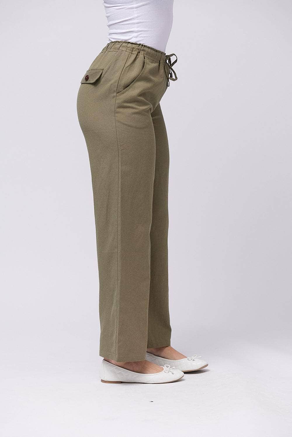 Wide-Leg Elasticated Waistband Trousers For Women