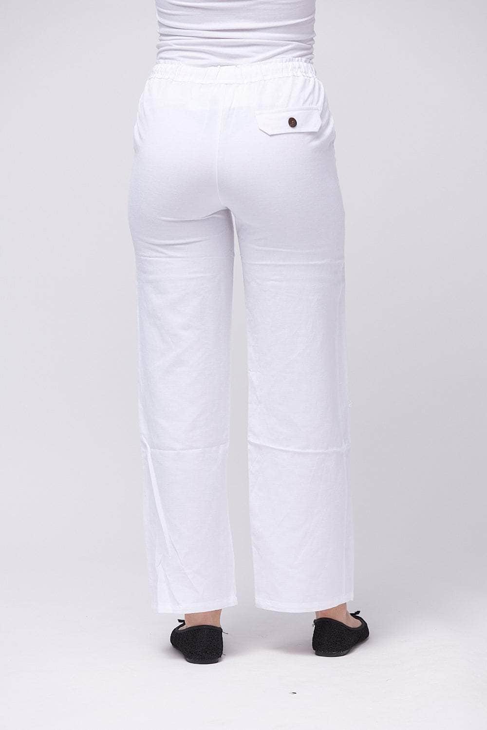 Wide-Leg Elasticated Waistband Trousers For Women