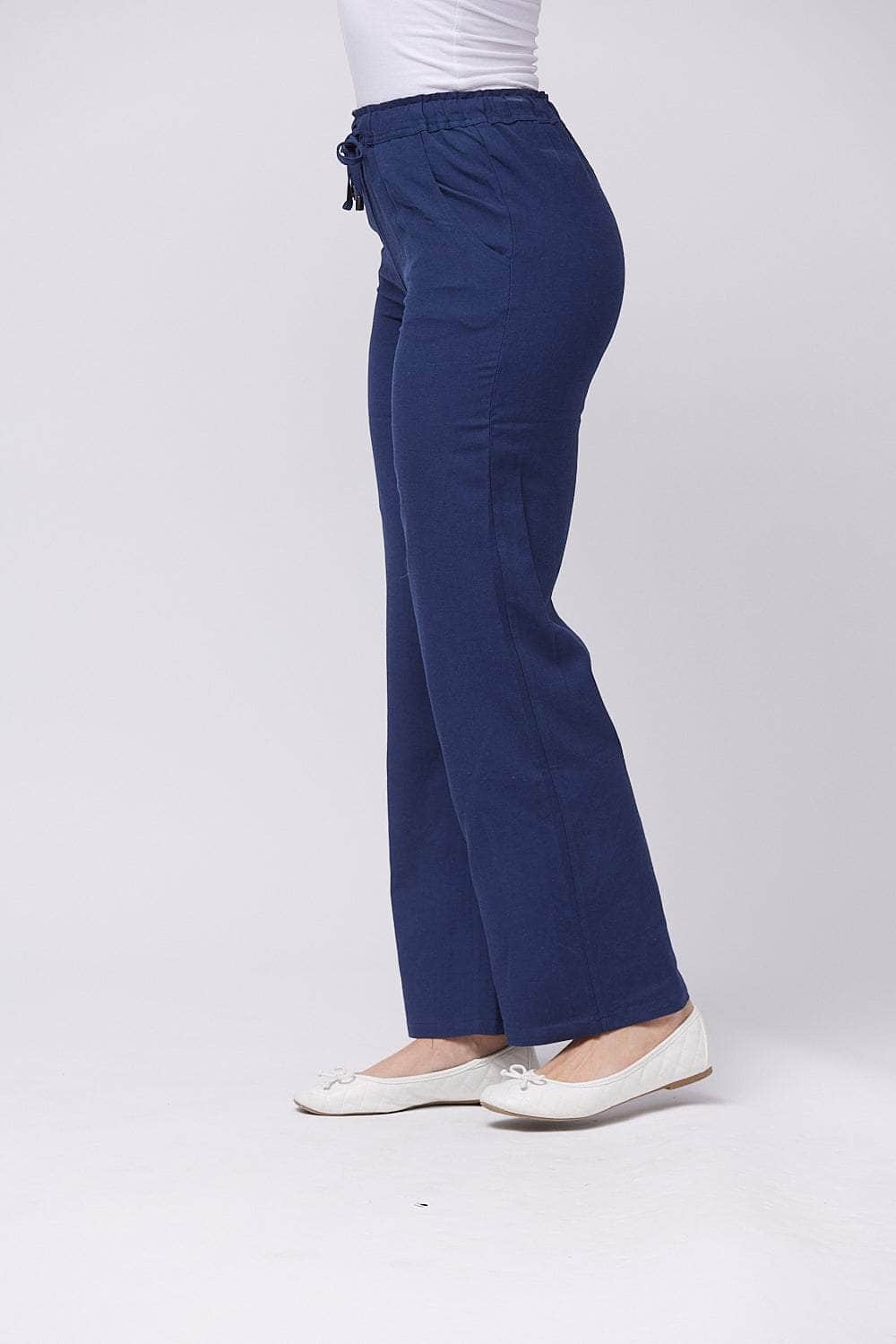 Wide-Leg Elasticated Waistband Trousers For Women