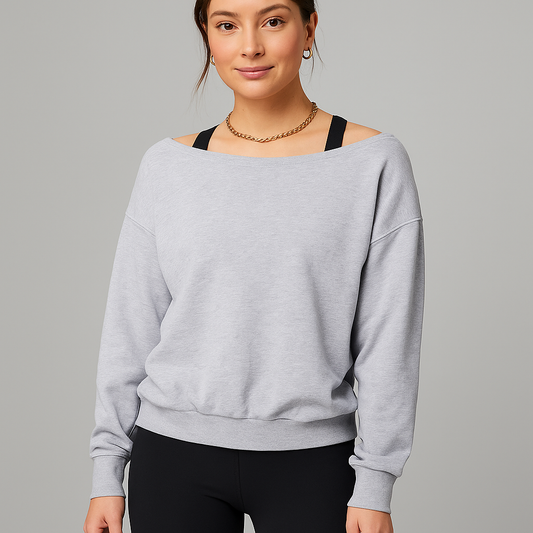 Year Round Terry Off Shoulder Sweatshirt