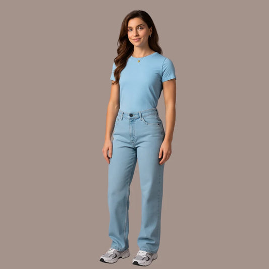 High-Waisted Baggy Jeans with Loose Fit