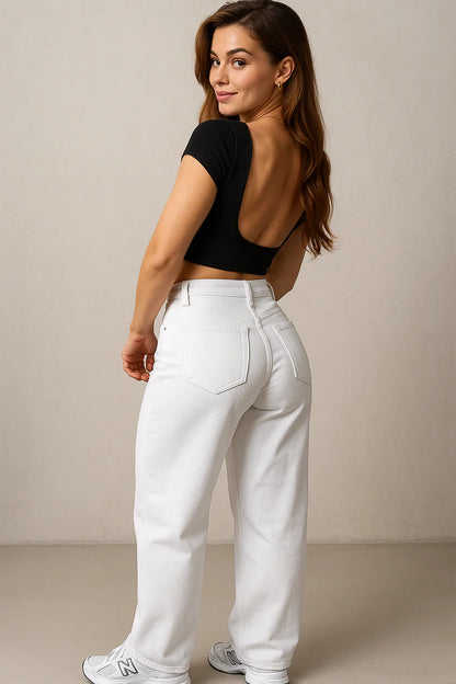 High-Waisted Baggy Jeans with Loose Fit