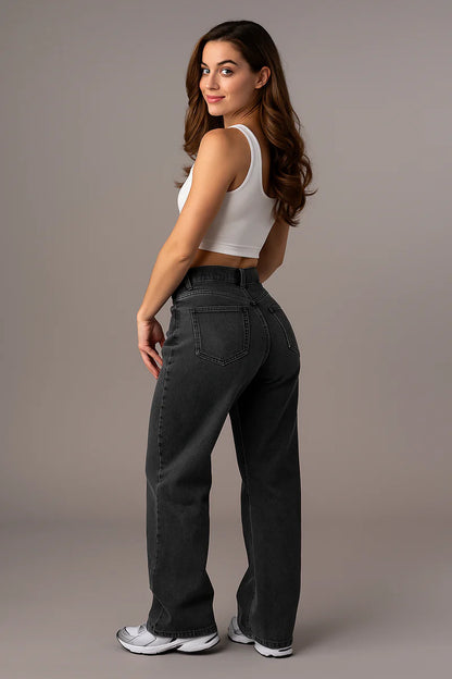 High-Waisted Baggy Jeans with Loose Fit
