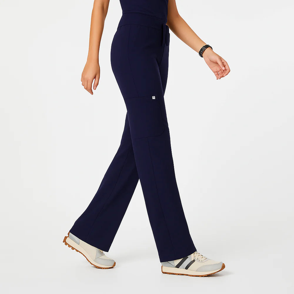 Isabel High Waist Scrub Trousers with Wide Legs