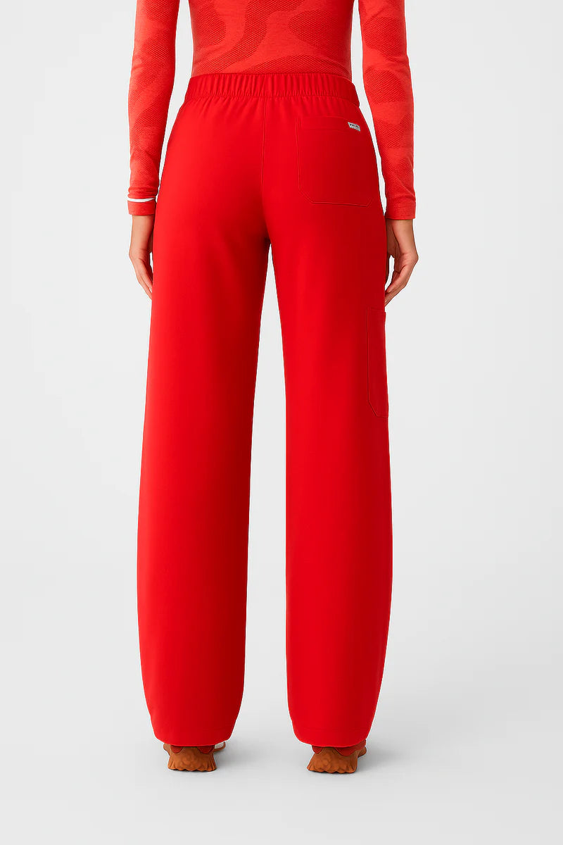 Isabel High Waist Scrub Trousers with Wide Legs