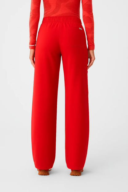 Isabel High Waist Scrub Trousers with Wide Legs