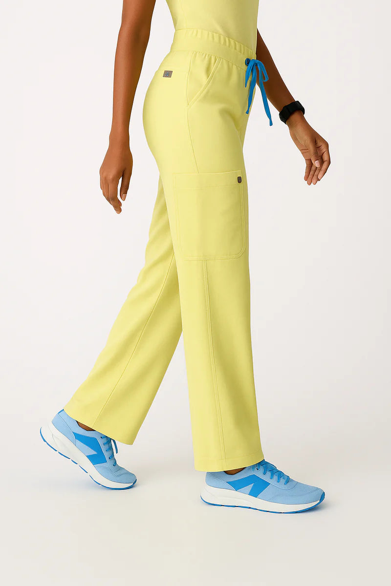 Isabel High Waist Scrub Trousers with Wide Legs