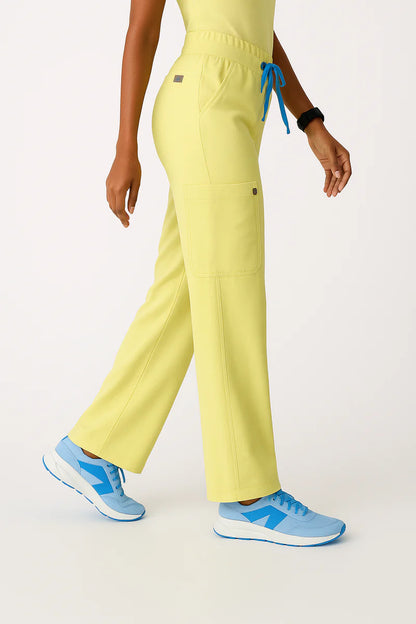 Isabel High Waist Scrub Trousers with Wide Legs