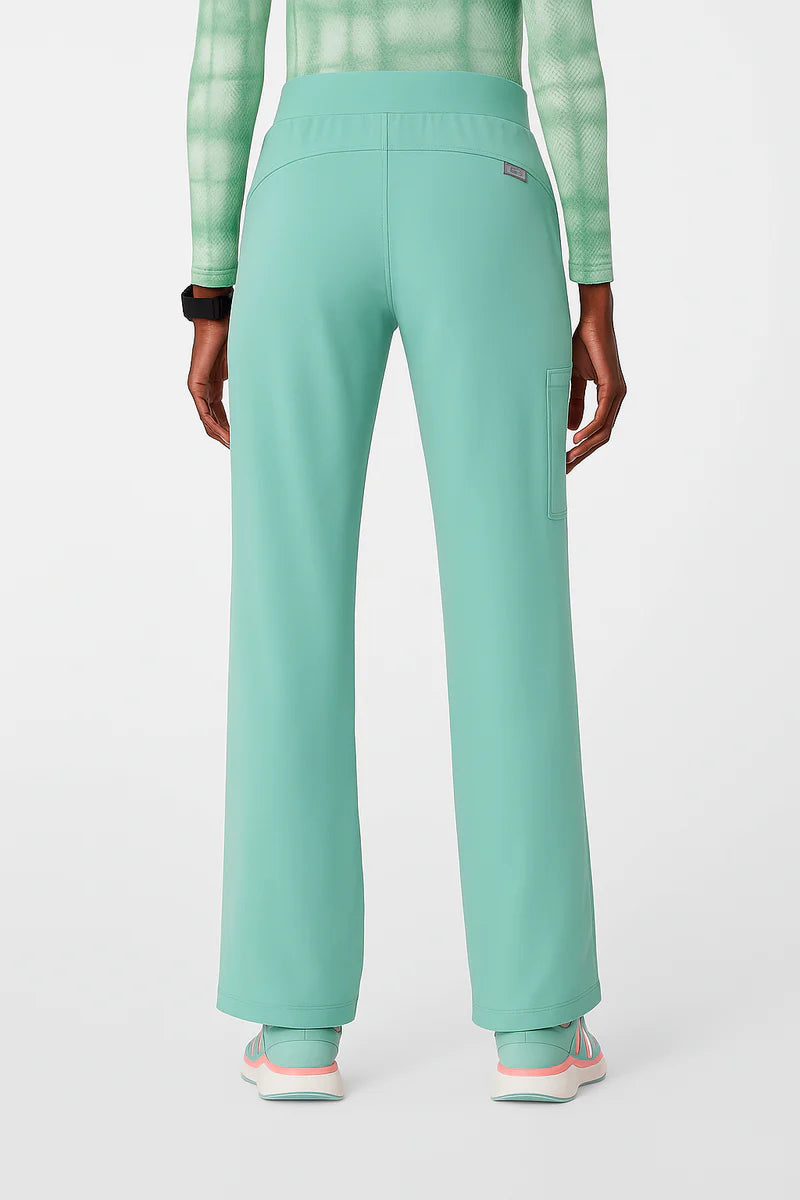 Isabel High Waist Scrub Trousers with Wide Legs