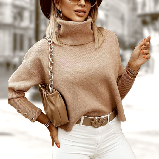 Elegant Knitted Turtleneck Pullover for Women