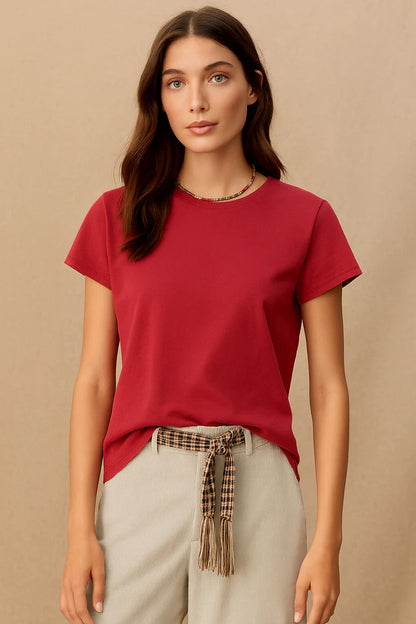Soft Jersey Tee in Pigment-Dyed Hemp Cotton Mix
