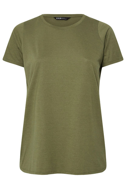 YOURS Curve Everyday Tees – 3-Pack Neutral & Green Shades