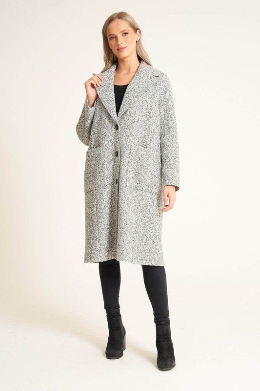 Evesia Button Up Winter Coat with Pockets