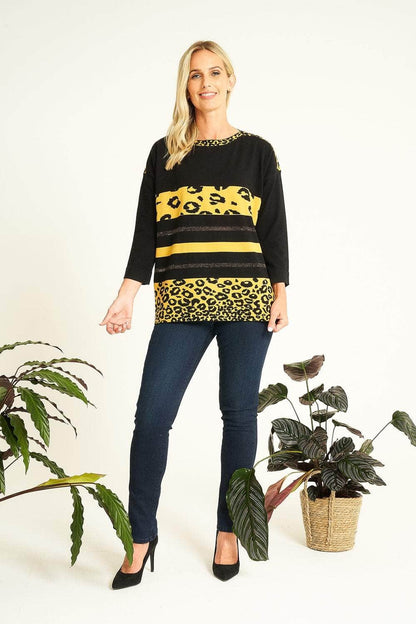 Animal Printed Colour Block Jumper For Women