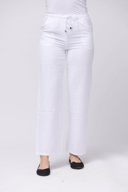 Wide-Leg Elasticated Waistband Trousers For Women