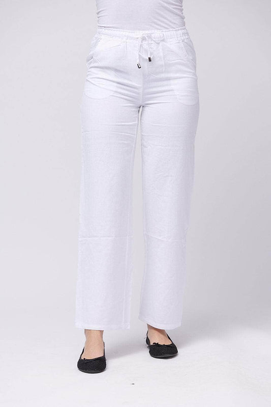 Wide-Leg Elasticated Waistband Trousers For Women