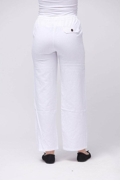 Wide-Leg Elasticated Waistband Trousers For Women