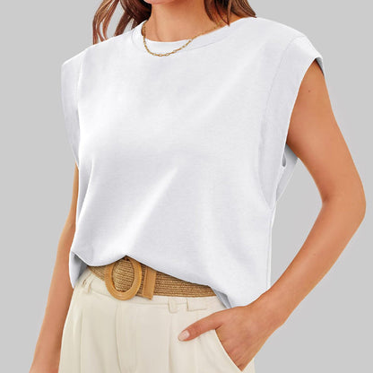 Effortless Cap Sleeve Round Neck Top