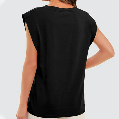Effortless Cap Sleeve Round Neck Top